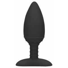 Черная анальная пробка Glow с вибрацией и подогревом - 12 см. (цвет -черный) (107157)