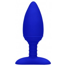 Синяя анальная пробка Glow с вибрацией и подогревом - 12 см. (цвет -синий) (107158)