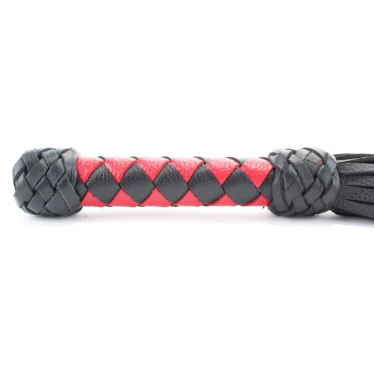 Черно-красная клеть с плетеной ручкой с ромбовидным узором - 45 см. (цвет -черный с красным) (107513) фото 2