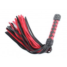 Черно-красная клеть с плетеной ручкой с ромбовидным узором - 45 см. (цвет -черный с красным) (107513)