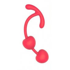 Красные силиконовые вагинальные шарики с ограничителем (цвет -красный) (107528)