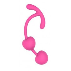 Розовые силиконовые вагинальные шарики с ограничителем (цвет -розовый) (107529)