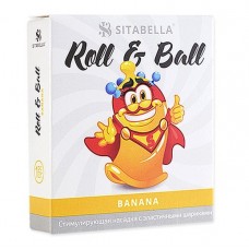 Стимулирующий презерватив-насадка Roll   Ball Banana (цвет -желтый) (107706)