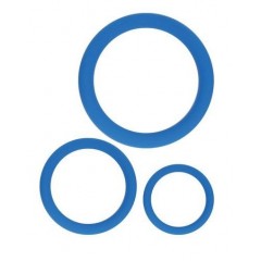 Набор из 3 эрекционных колец синего цвета (цвет -синий) (107767)