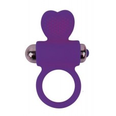 Фиолетовое эрекционное виброкольцо с сердечком (цвет -фиолетовый) (107986)