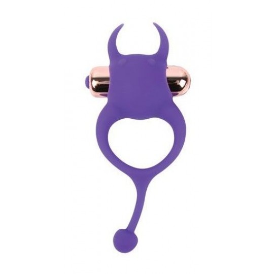 Фиолетовое эрекционное виброкольцо с рожками и хвостиком (цвет -фиолетовый) (107994) фото 1