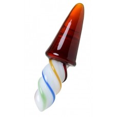 Коническая стеклянная анальная втулка Sexus Glass - 16 см. (цвет -разноцветный) (108060)