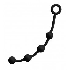 Чёрная анальная цепочка с 4 шариками - 33 см. (цвет -черный) (108073)