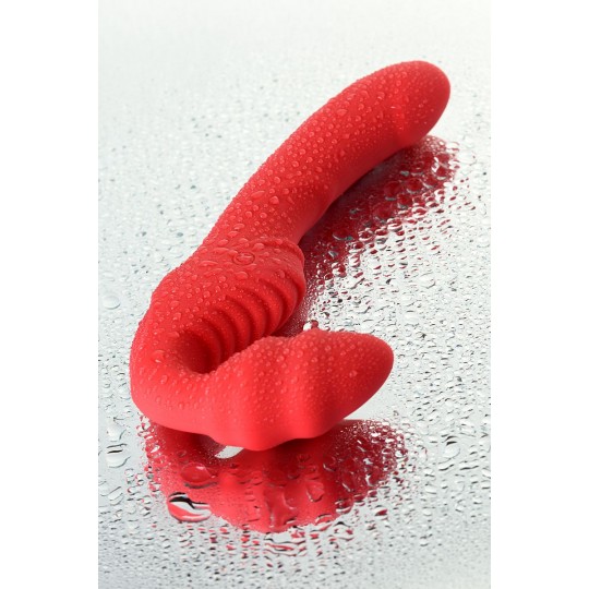 Красный безремневой страпон с вибрацией (цвет -красный) (108119) фото 2