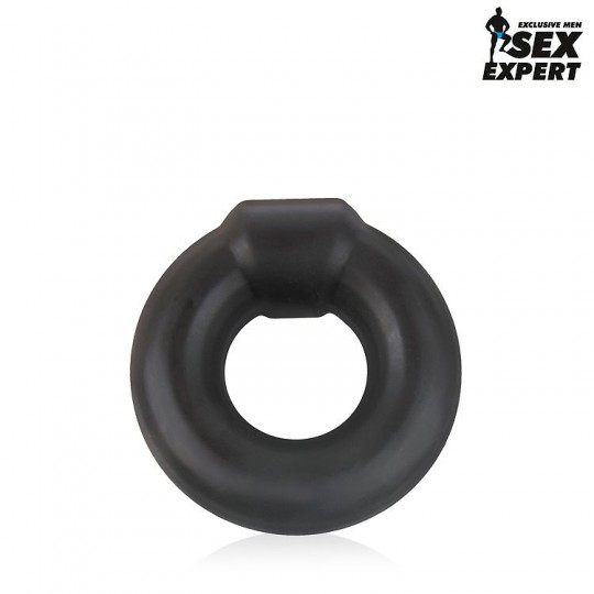 Черное силиконовое круглое эрекционное кольцо Sex Expert (цвет -черный) (108352) фото 1