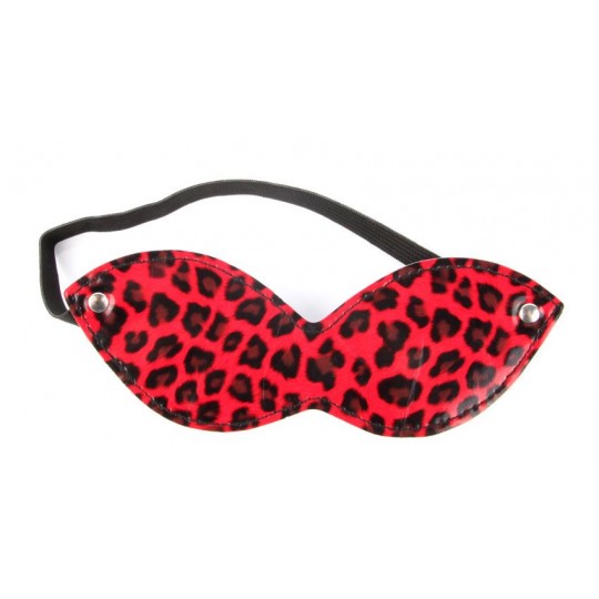 Красная маска на резиночке с леопардовыми пятнышками (цвет -красный) (108380) фото 1