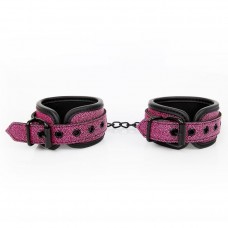 Розово-черные наручники с регулируемыми застежками (цвет -розовый с черным) (108475)