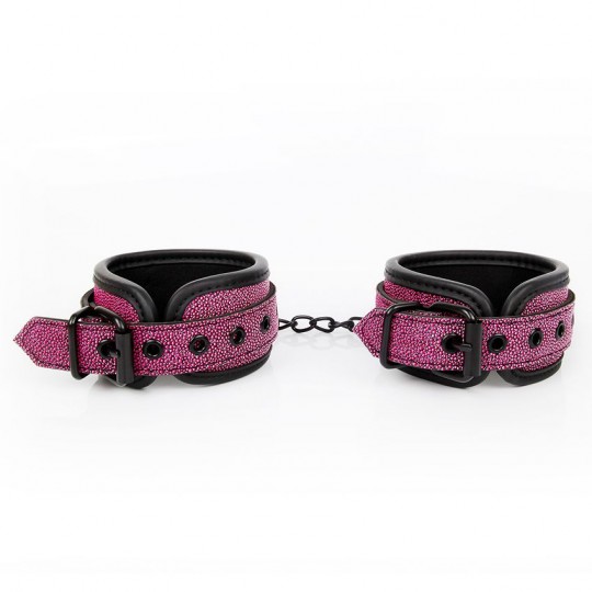 Розово-черные наручники с регулируемыми застежками (цвет -розовый с черным) (108475) фото 1
