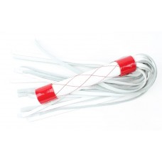 Бело-красная плеть средней длины с ручкой - 44 см. (цвет -белый с красным) (108485)