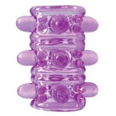 Открытая фиолетовая насадка на пенис Crystal Sleeve - 5,5 см. (цвет -фиолетовый) (108576)