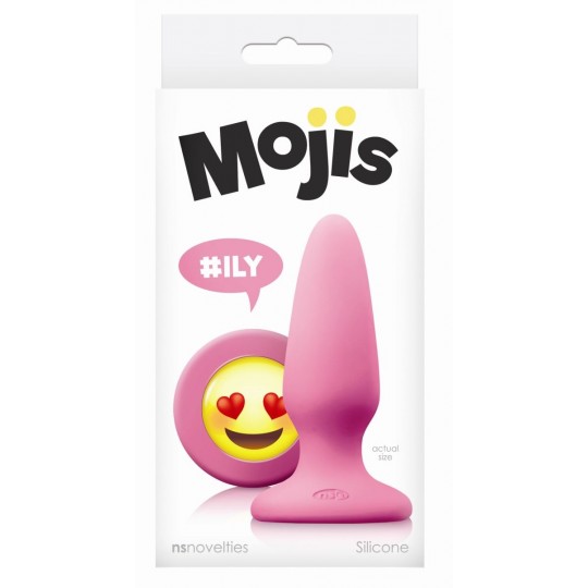 Розовая силиконовая пробка среднего размера Emoji ILY - 10,2 см.  (цвет -розовый) (108781) фото 2