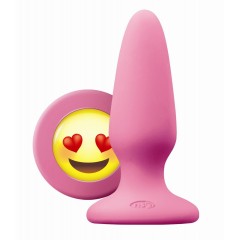 Розовая силиконовая пробка среднего размера Emoji ILY - 10,2 см.  (цвет -розовый) (108781)