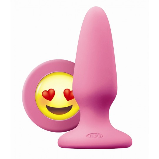 Розовая силиконовая пробка среднего размера Emoji ILY - 10,2 см.  (цвет -розовый) (108781) фото 1