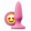 Розовая силиконовая пробка среднего размера Emoji ILY - 10,2 см.  (цвет -розовый) (108781) фото 1