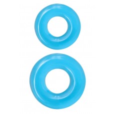 Набор из двух эрекционных колец голубого цвета Double Stack (цвет -голубой) (108822)