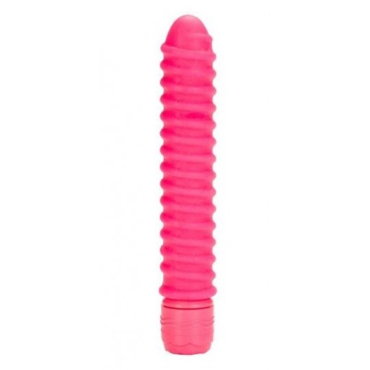 Розовый вибратор со спиралевидным рельефом Sorority Screw - 12,75 см. (цвет -розовый) (108845) фото 1