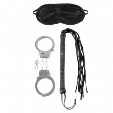 Набор для эротических игр Lover s Fantasy Kit - наручники, плетка и маска (цвет -черный с серебристым) (10896)