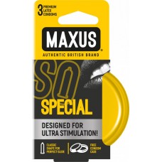 Презервативы с точками и рёбрами в железном кейсе MAXUS Special - 3 шт.(110391)