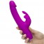 Фиолетовый перезаряжаемый вибратор Rabbit Slimline Curve Rechargeable - 24 см. (цвет -фиолетовый) (112916) фото 2
