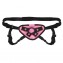 Черно-розовые плюшевые трусики для страпона (цвет -розовый с черным) (11385) фото 1