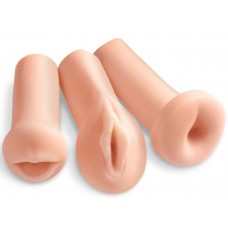 Комплект из 3 мастурбаторов All 3 Holes: вагина, анус, ротик (цвет -телесный) (116623)