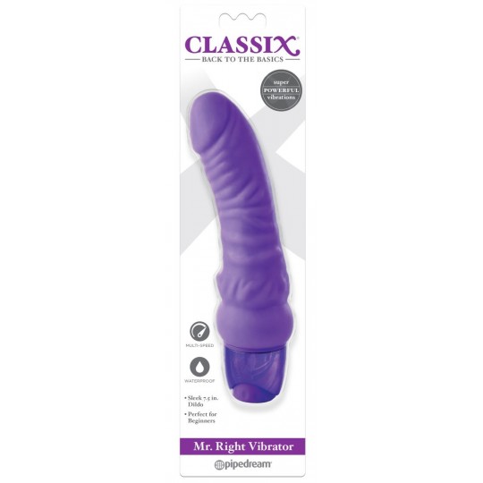 Фиолетовый вибромассажер Classix Mr. Right Vibrator - 18,4 см. (цвет -фиолетовый) (116628) фото 2