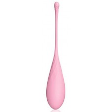 Нежно-розовый каплевидный вагинальный шарик со шнурком (цвет -нежно-розовый) (118106)