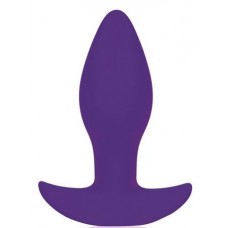 Фиолетовая коническая анальная вибровтулка с ограничителем - 8,5 см. (цвет -фиолетовый) (119087)