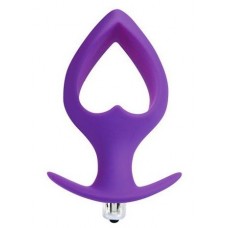 Фиолетовая анальная вибровтулка в форме сердечка - 14 см. (цвет -фиолетовый) (119457)