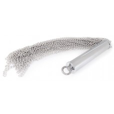 Серебристая металлическая плеть с рукоятью-втулкой - 56 см. (цвет -серебристый) (122033)