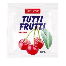 Пробник гель-смазки Tutti-frutti с вишнёвым вкусом - 4 гр.(123345)