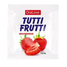 Пробник гель-смазки Tutti-frutti с земляничным вкусом - 4 гр.(123346)