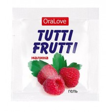 Пробник гель-смазки Tutti-frutti с малиновым вкусом - 4 гр.(123347)