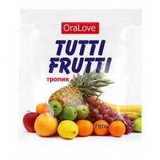 Пробник гель-смазки Tutti-frutti со вкусом тропических фруктов - 4 гр.(123348)