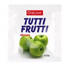 Пробник гель-смазки Tutti-frutti с яблочным вкусом - 4 гр.(123349)