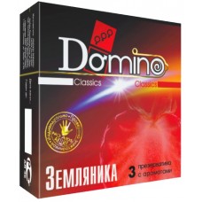 Ароматизированные презервативы Domino  Земляника  - 3 шт.(12388)
