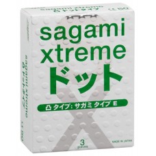 Презервативы Sagami Xtreme Type-E с точками - 3 шт. (цвет -зеленый) (12396)