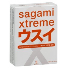 Ультратонкие презервативы Sagami Xtreme Superthin - 3 шт. (цвет -прозрачный) (12398)