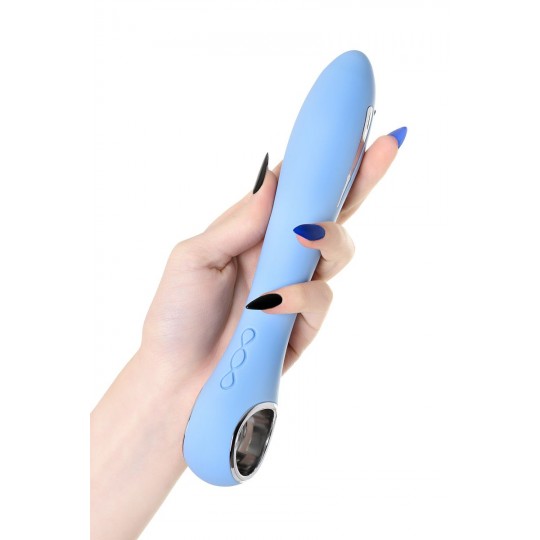 Голубой силиконовый вибратор с электростимуляцией GALVANI VIBE - 21 см. (цвет -голубой) (127050) фото 12