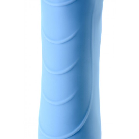 Голубой силиконовый вибратор с функцией нагрева и пульсирующими шариками FAHRENHEIT - 19 см. (цвет -голубой) (127052) фото 5