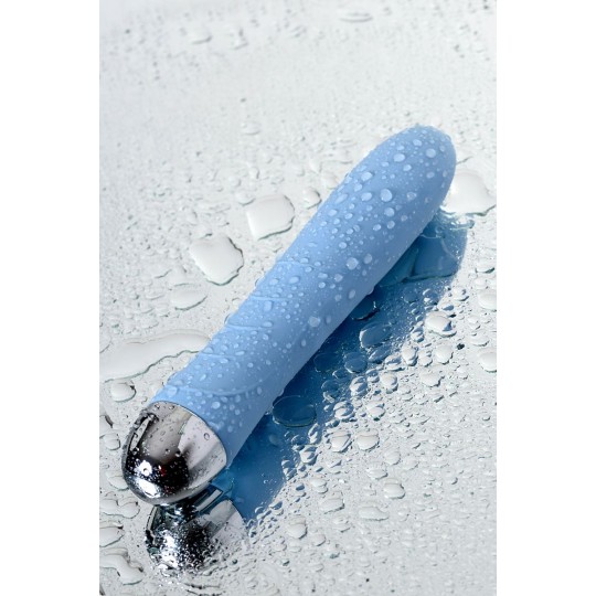 Голубой силиконовый вибратор с функцией нагрева и пульсирующими шариками FAHRENHEIT - 19 см. (цвет -голубой) (127052) фото 4