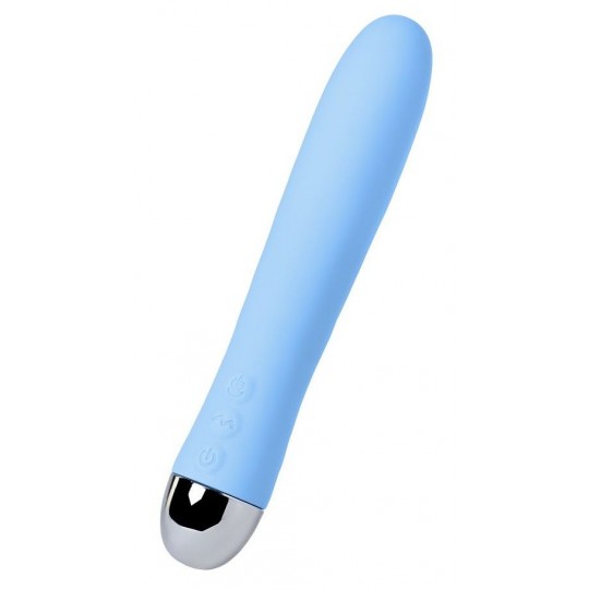 Голубой силиконовый вибратор с функцией нагрева и пульсирующими шариками FAHRENHEIT - 19 см. (цвет -голубой) (127052) фото 1