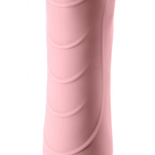 Розовый силиконовый вибратор с функцией нагрева и пульсирующими шариками FAHRENHEIT - 19 см. (цвет -розовый) (127053) фото 5