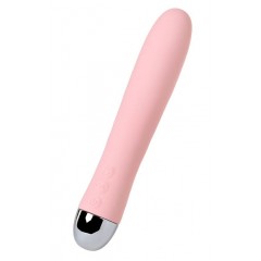 Розовый силиконовый вибратор с функцией нагрева и пульсирующими шариками FAHRENHEIT - 19 см. (цвет -розовый) (127053)