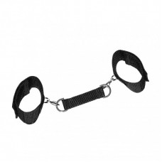 Черные наручники на липучках с креплением на карабинах (цвет -черный) (128577)